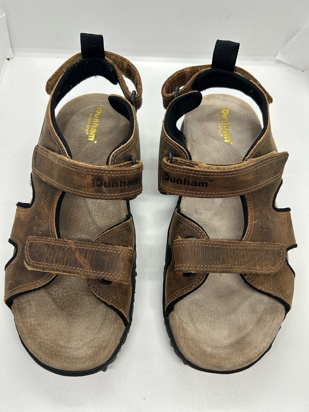 Men’s Dunham Tan/Brown Adjustable Leather Strap Sandals Size 9 US